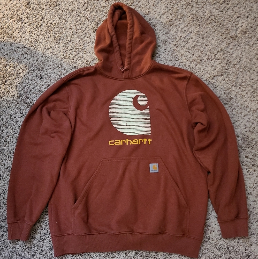 Mens carhartt rain defender sweatshirt size L loose fit